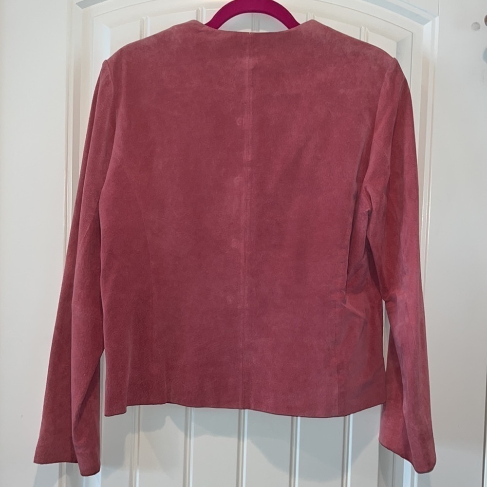 Leather Pendleton pink mauve button blazer jacket size S vintage cottagecore - Picture 7 of 13